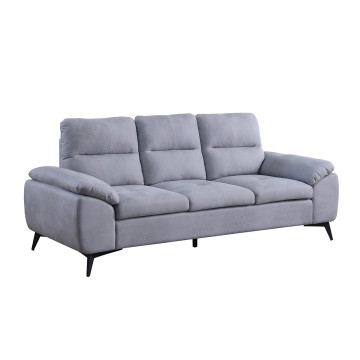 Canapé 3 places Soan simili gris clair - Le Dépôt Bailleul