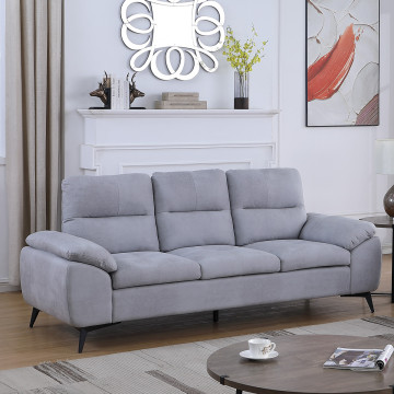 Canapé 3 places Soan simili gris clair - Le Dépôt Bailleul