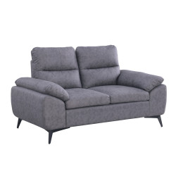 Canapé 2 places Soan simili gris foncé - Le Dépôt Bailleul