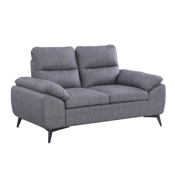 Canapé 2 places Soan simili gris foncé - Le Dépôt Bailleul