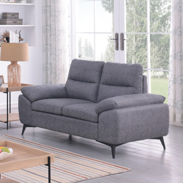 Canapé 2 places Soan simili gris foncé - Le Dépôt Bailleul