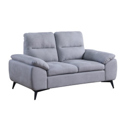 Canapé 2 places Soan simili gris clair - Le Dépôt Bailleul