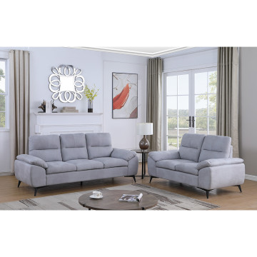 Canapé 2 places Soan simili gris clair - Le Dépôt Bailleul