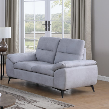 Canapé 2 places Soan simili gris clair - Le Dépôt Bailleul