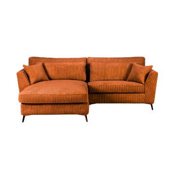 Canapé d'angle mini Isla gauche velours côtelé ambre - Le Dépôt Bailleul