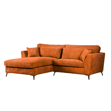 Canapé d'angle mini Isla gauche velours côtelé ambre - Le Dépôt Bailleul