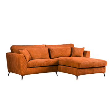 Canapé d'angle mini Isla droit velours côtelé ambre - Le Dépôt Bailleul