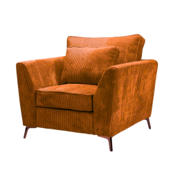 Fauteuil Isla velours côtelé ambre - Le Dépôt Bailleul