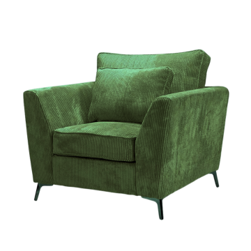 Fauteuil Isla velours côtelé vert - Le Dépôt Bailleul