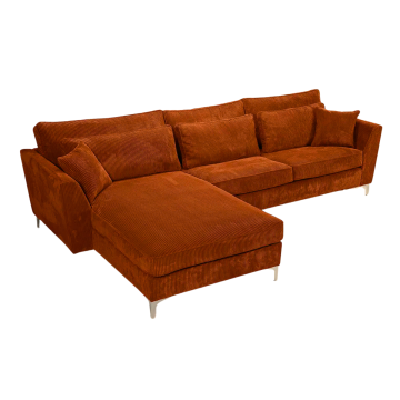 Canapé angle gauche velours côtelé ambre Isla - Le Dépôt Bailleul