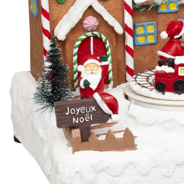 Village Noël lumineux maison pain d'épice avec enfants musical et animé - Le Dépôt Bailleul