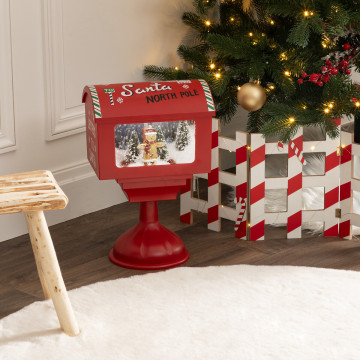 Décoration de Noël boîte aux lettes lumineuse 4 LED rouge - Le Dépôt Bailleul