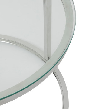 Lot de 2 tables basses Kneo verre et chrome Atmosphera - Le Dépôt Bailleul