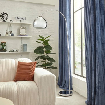 Lampadaire arc Floris haut 177 cm chrome Atmosphera - Le Dépôt Bailleul
