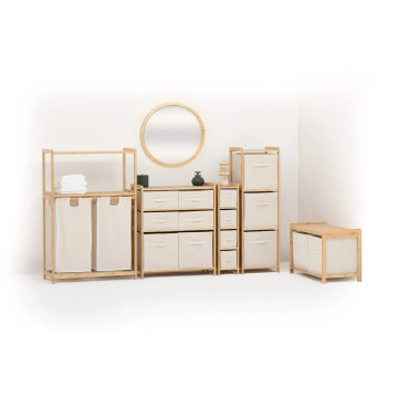 Etagère avec paniers à linge bambou Tidy Box 5five - Le Dépôt Bailleul