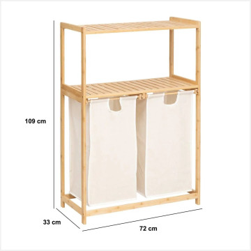 Etagère avec paniers à linge bambou Tidy Box 5five - Le Dépôt Bailleul