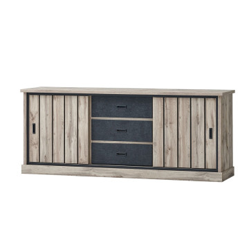 Buffet 2 portes 3 tiroirs Lena - Le Dépôt Bailleul