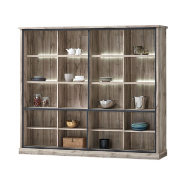 Vaisselier grand modèle Lena 6+2 portes LED - Le Dépôt Bailleul