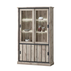 Vitrine Lena 2+2 portes coulissantes LED - Le Dépôt Bailleul