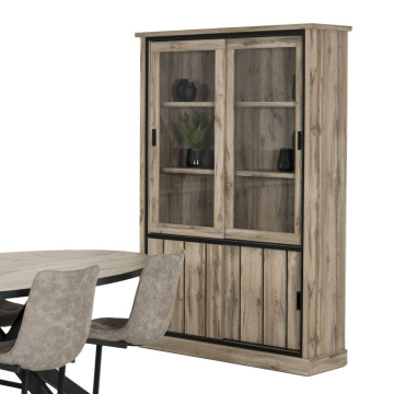 Vitrine Lena 2+2 portes coulissantes LED - Le Dépôt Bailleul