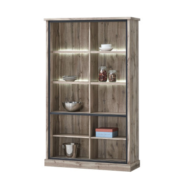 Vitrine Lena 2+2 portes coulissantes LED - Le Dépôt Bailleul