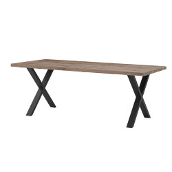 Table à manger 220 x 95 cm pieds en croix Lena - Le Dépôt Bailleul