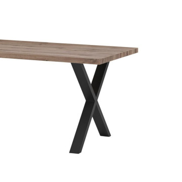 Table à manger 220 x 95 cm pieds en croix Lena - Le Dépôt Bailleul