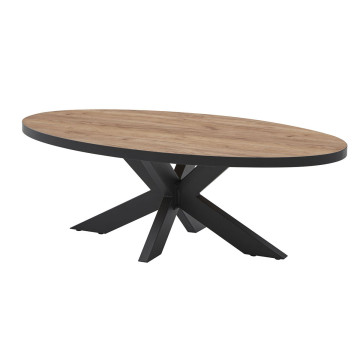Table basse ovale 130x70 cm pieds étoile Lio - Le Dépôt Bailleul