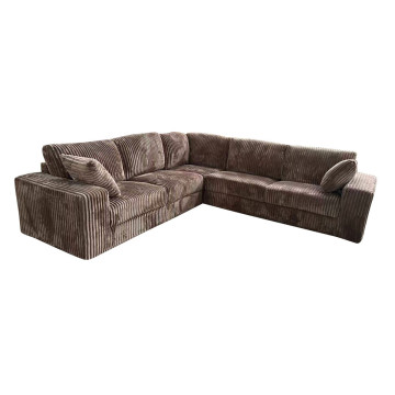 Canapé d'angle velours côtelé marron Adam - Le Dépôt Bailleul