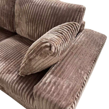 Canapé d'angle velours côtelé marron Adam - Le Dépôt Bailleul