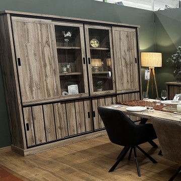 Vaisselier grand modèle Lena 6+2 portes LED - Le Dépôt Bailleul