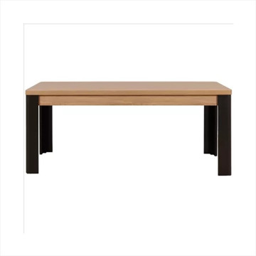 Table à manger 190 x 90 cm arrondis noir/naturel - Le Dépôt Bailleul