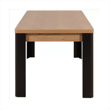 Table à manger 190 x 90 cm arrondis noir/naturel - Le Dépôt Bailleul