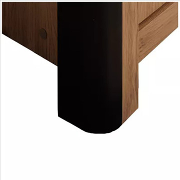 Vitrine 3+3 portes arrondis noir/naturel - Le Dépôt Bailleul