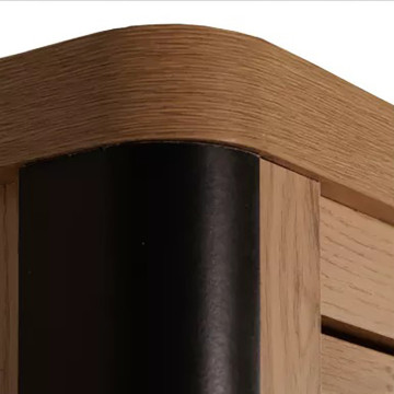 Vitrine 3+3 portes arrondis noir/naturel - Le Dépôt Bailleul