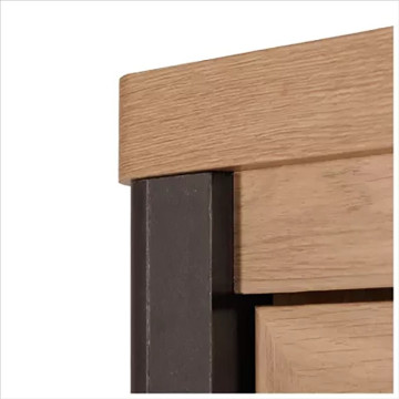 Vitrine 2+2 portes arrondis noir/naturel - Le Dépôt Bailleul