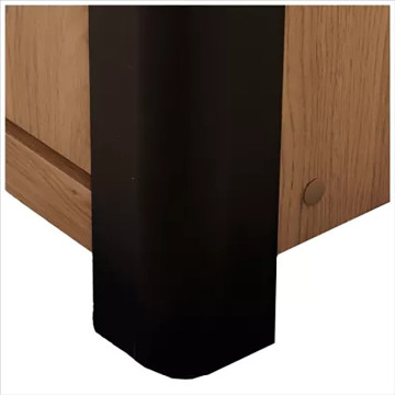 Vitrine 2+2 portes arrondis noir/naturel - Le Dépôt Bailleul