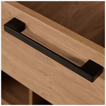 Buffet 4 portes 1 tiroir arrondis naturel/noir - Le Dépôt Bailleul