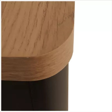 Buffet 4 portes 1 tiroir arrondis naturel/noir - Le Dépôt Bailleul