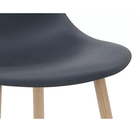 Chaise PP noir pieds métal effet bois - Le Dépôt Bailleul