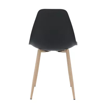 Chaise PP noir pieds métal effet bois - Le Dépôt Bailleul