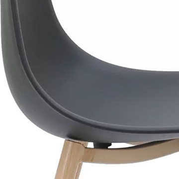 Chaise PP noir pieds métal effet bois - Le Dépôt Bailleul
