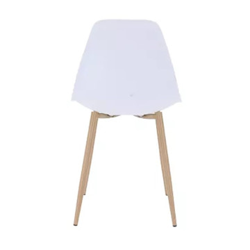 Chaise PP blanc pieds métal effet bois - Le Dépôt Bailleul
