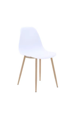 Chaise PP blanc pieds métal...