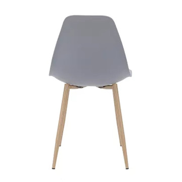 Chaise PP gris pieds métal effet bois - Le Dépôt Bailleul