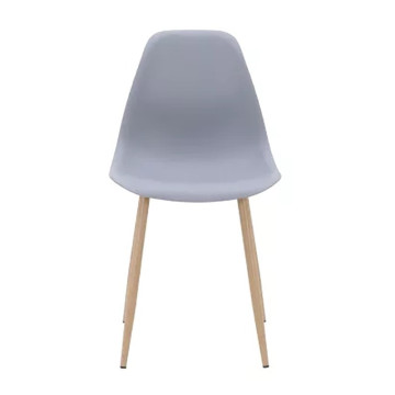 Chaise PP gris pieds métal effet bois - Le Dépôt Bailleul