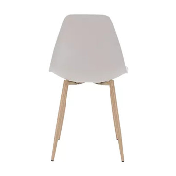 Chaise PP taupe pieds métal effet bois - Le Dépôt Bailleul