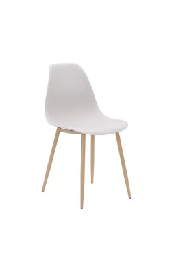 Chaise PP taupe pieds métal...