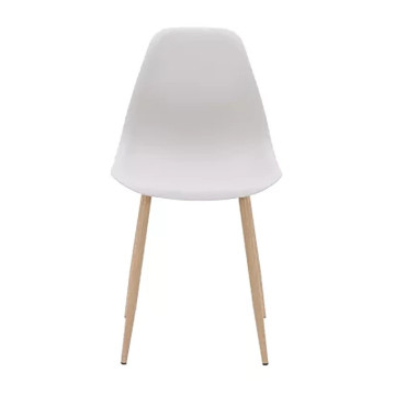 Chaise PP taupe pieds métal effet bois - Le Dépôt Bailleul