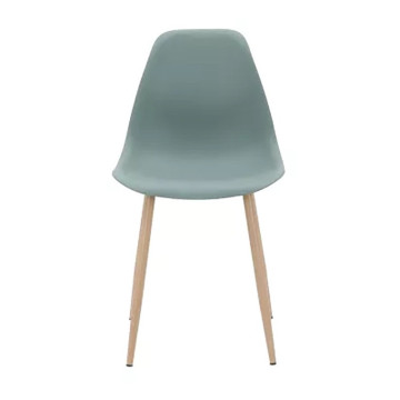 Chaise PP vert pieds métal effet bois - Le Dépôt Bailleul